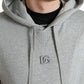 Dolce & Gabbana Chic Gray Logo Hooded Cotton Sweater