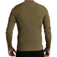 Dolce & Gabbana Army Green Viscose Crew Neck Sweater