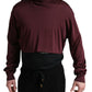 Dolce & Gabbana Maroon Turtleneck Viscose Sweater