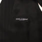 Dolce & Gabbana Chic Black Striped Wool Silk Dress Vest