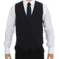 Dolce & Gabbana Elegant Silk-Wool Black Dress Vest