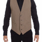 Dolce & Gabbana Elegant Beige Cotton Dress Vest – Slim Fit