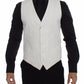 Dolce & Gabbana Elegant White Cotton Silk Dress Vest