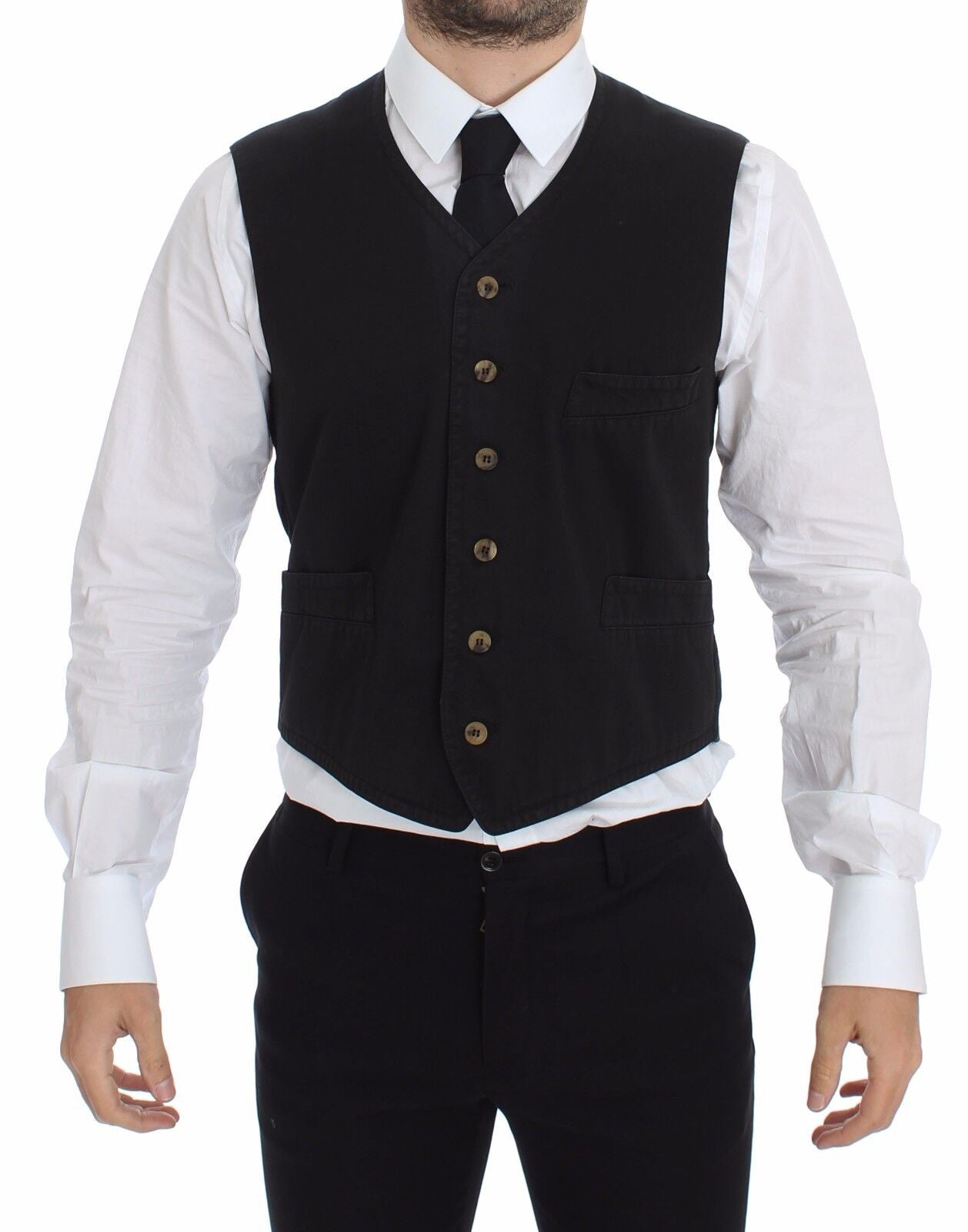 Dolce & Gabbana Elegant Black Dress Vest