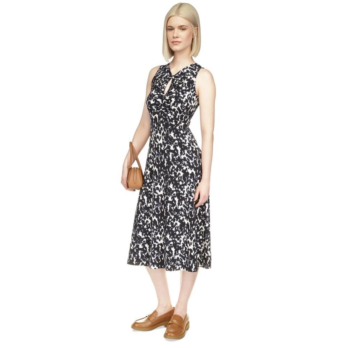 Women's Animal-Print A-Line Midi Dress