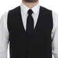 Dolce & Gabbana Elegant Black Wool Silk Dress Vest