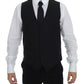 Dolce & Gabbana Elegant Black Wool Silk Dress Vest