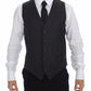 Dolce & Gabbana Elegant Gray Striped Dress Vest