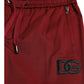 Dolce & Gabbana Maroon Cotton Stretch Jogger Pants