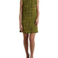 Dolce & Gabbana Houndstooth Knitted Chic Yellow Mini Skirt