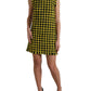 Dolce & Gabbana Houndstooth Knitted Chic Yellow Mini Skirt