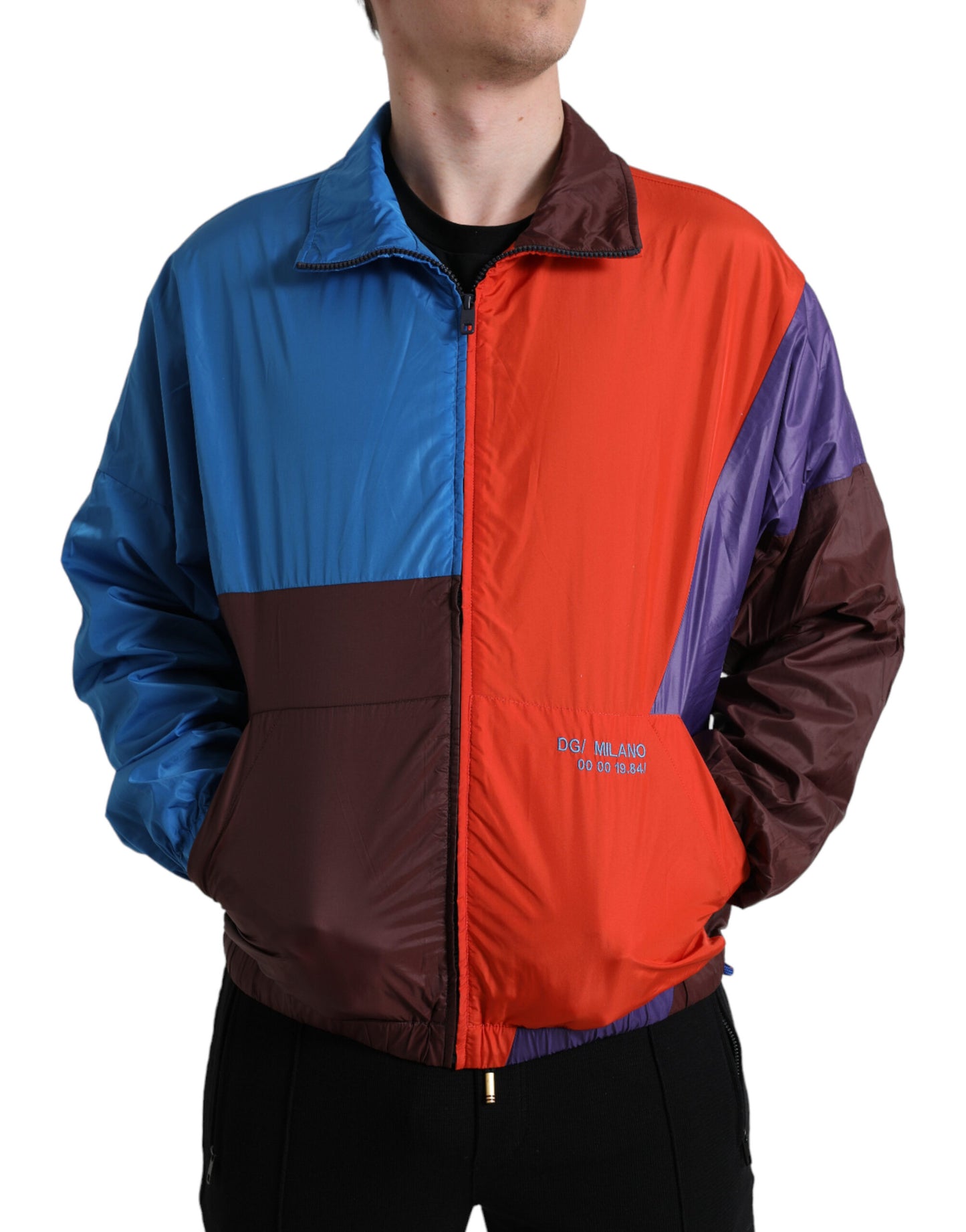 Dolce & Gabbana Multicolor Techno Fabric Windbreaker Jacket