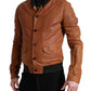 Dolce & Gabbana Elegant Leather Perforated Bomber Jacket