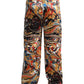 Dolce & Gabbana Elegant Satin Track Pants in Multicolor Marble