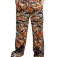 Dolce & Gabbana Elegant Satin Track Pants in Multicolor Marble