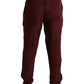 Dolce & Gabbana Elegant Maroon Silk Pajama Pants with Crown Motif