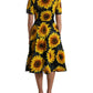 Dolce & Gabbana Summery Sunflower A-Line Midi Dress