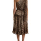 Dolce & Gabbana Elegant One-Shoulder Leopard Midi Dress