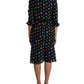 Dolce & Gabbana Elegant High Neck Polka Dot Midi Dress