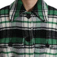 Dolce & Gabbana Elegant Green Plaid Long Coat