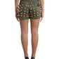 Dolce & Gabbana Emerald High Waist Embellished Shorts