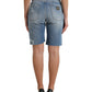 Dolce & Gabbana High Waist Embellished Bermuda Denim Shorts