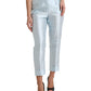 Dolce & Gabbana Chic Sky Blue High Waist Cropped Pants