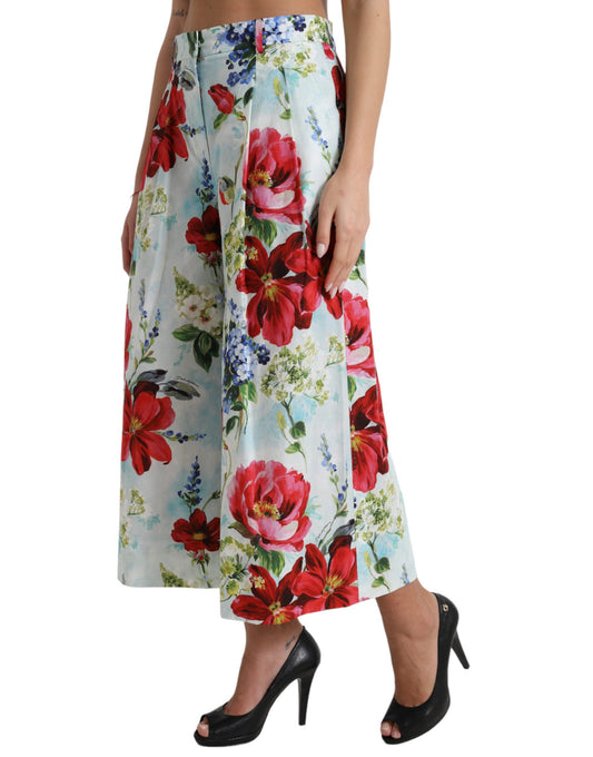 Dolce & Gabbana Floral High Waist Wide Leg Pants