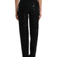 Dolce & Gabbana Chic High Waist Straight Pants with Logo Print