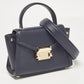 Michael Kors Navy Blue Leather Mini Whitney Top Handle Bag