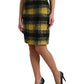 Dolce & Gabbana High Waist Check Print Silk-Lined Mini Skirt