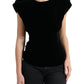 Dolce & Gabbana Velvet Exaggerated Shoulder Top