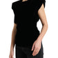 Dolce & Gabbana Velvet Exaggerated Shoulder Top