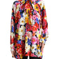 Dolce & Gabbana Floral Silk Blouse with Front Tie Fastening