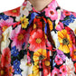 Dolce & Gabbana Floral Silk Blouse with Front Tie Fastening