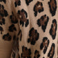 Dolce & Gabbana Elegant Beige Leopard Turtleneck Wool Top