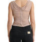 Dolce & Gabbana Elegant Beige V-Neck Sleeveless Sheer Tank Top