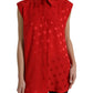 Dolce & Gabbana Elegant Polka Dot Sleeveless Silk Blouse