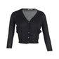 Max Mara Sportmax Buttoned Cropped Cardigan in Black Cotton