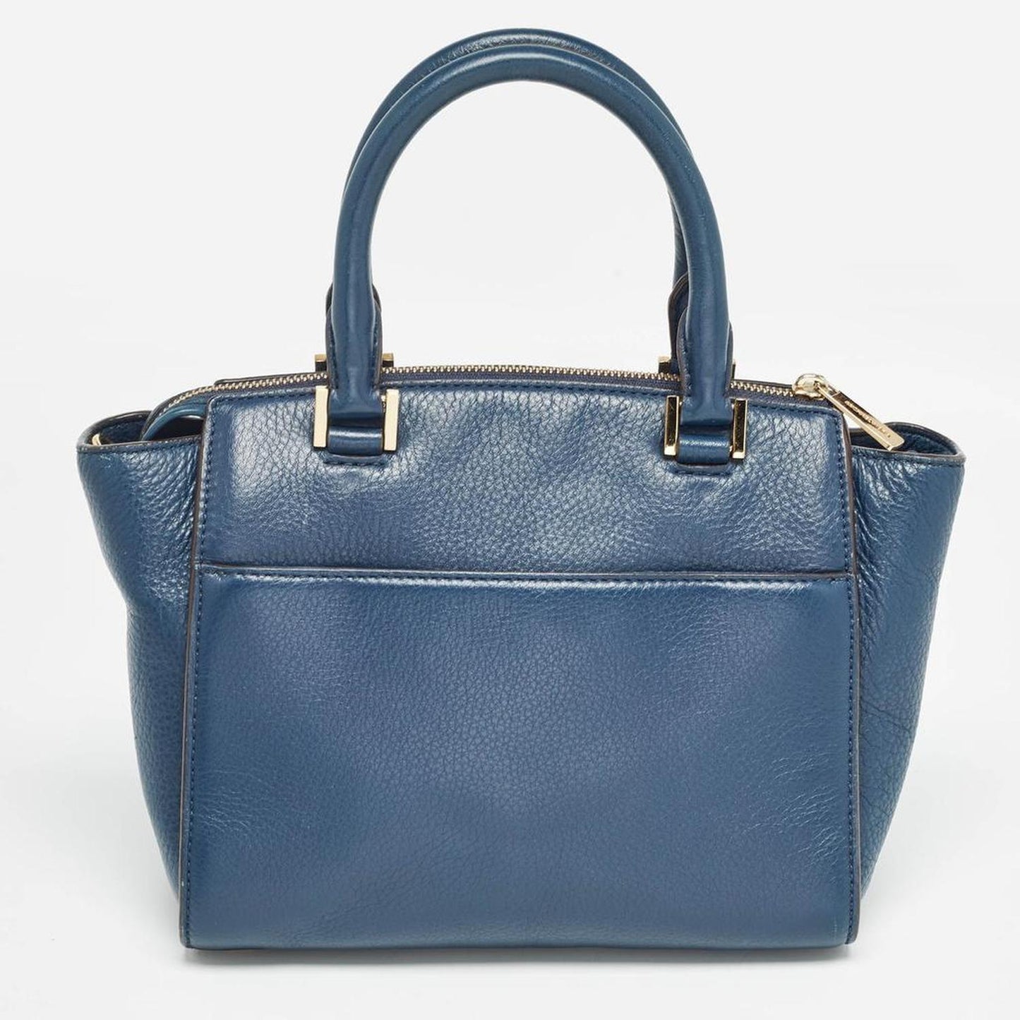 Michael Kors Navy Blue Leather Hudson Satchel