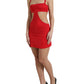 Dolce & Gabbana Exquisite Red Cut Out Bodycon Mini Dress