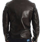 Dolce & Gabbana Elegant Brown Gold-Detailed Leather Jacket