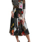 Dolce & Gabbana Elegant Patchwork Silk Midi A-Line Dress