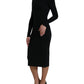 Dolce & Gabbana Elegant Black Bodycon Turtleneck Dress