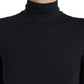 Dolce & Gabbana Elegant Black Bodycon Turtleneck Dress