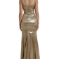 Dolce & Gabbana Elegant Metallic Gold Sheath Dress with Crystals