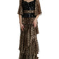 Dolce & Gabbana Elegant Leopard Sequin Tiered Dress