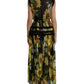 Dolce & Gabbana Elegant Sunflower Silk Maxi Dress