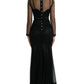 Dolce & Gabbana Floral Embroidery Tulle Long Evening Dress