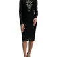 Dolce & Gabbana Elegant Crystal-Embellished Sheath Dress